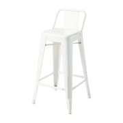 Chaise de bar de jardin en acier blanc pur 65cm HPD 65 - Tolix