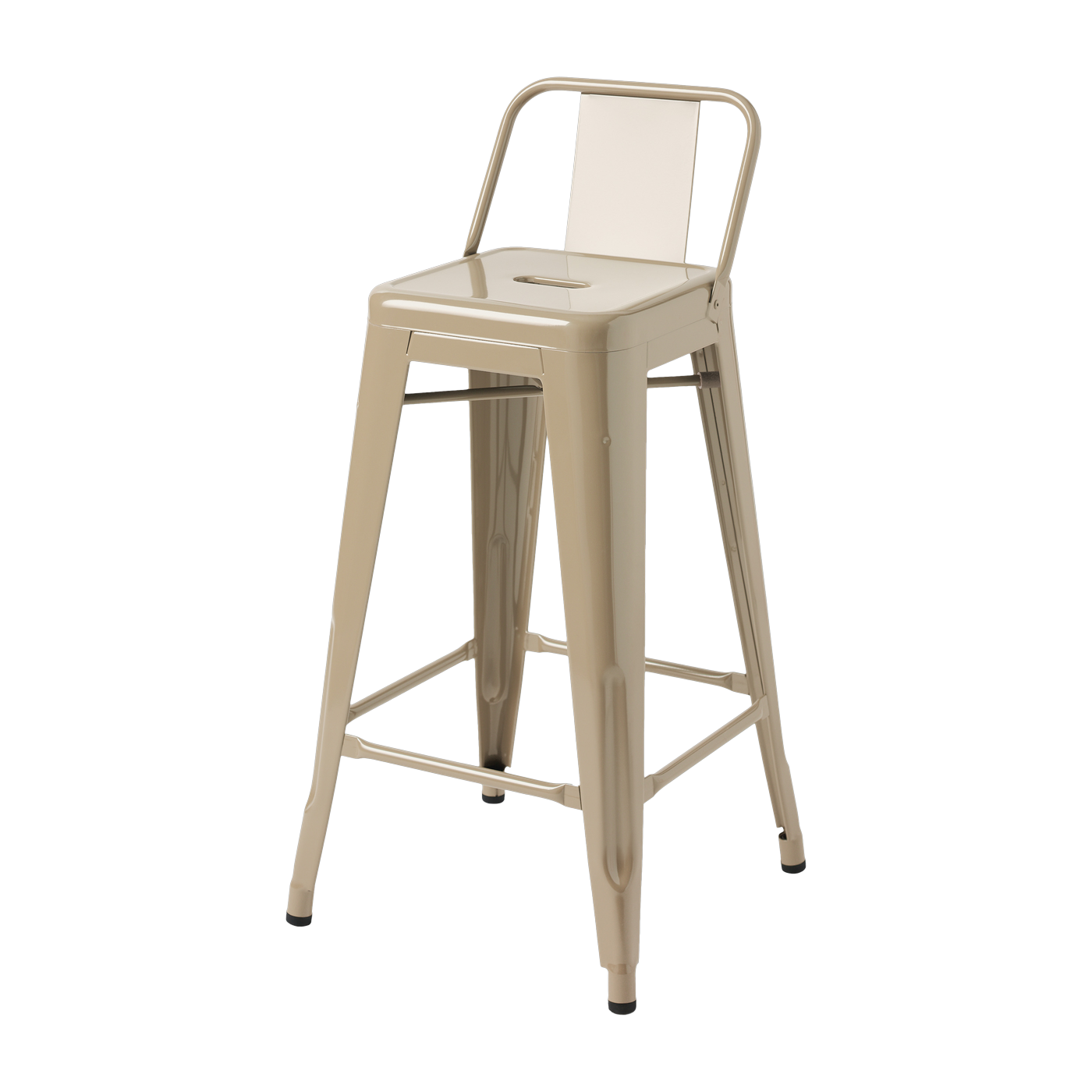 Grey-beige steel garden bar chair 65cm HPD 65 - Tolix