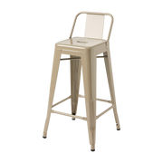 Garten-Barstuhl aus Stahl grau beige 65cm HPD 65 -. Tolix