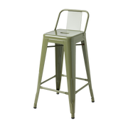 Chaise de bar de jardin en acier vert jonc 65cm HPD 65 - Tolix