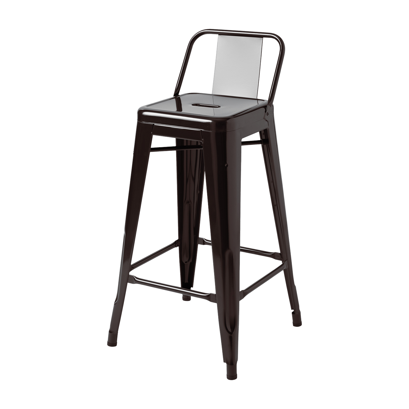 Chaise de bar en acier brun noir 65cm HPD65 - Tolix