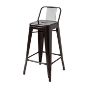 Sedia da bar in acciaio nero marrone 65 cm HPD65 - Tolix