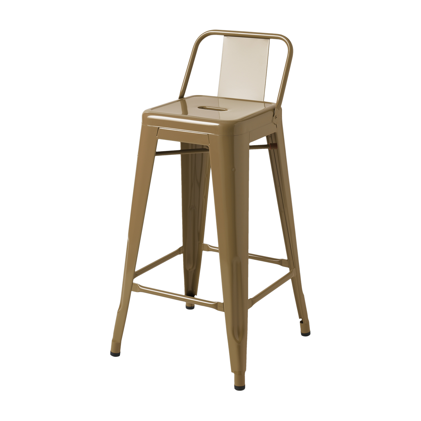 Chaise de bar en acier brun vert 65cm HPD65 - Tolix