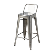 Chaise de bar en acier brut vernis 65cm HPD65 - Tolix