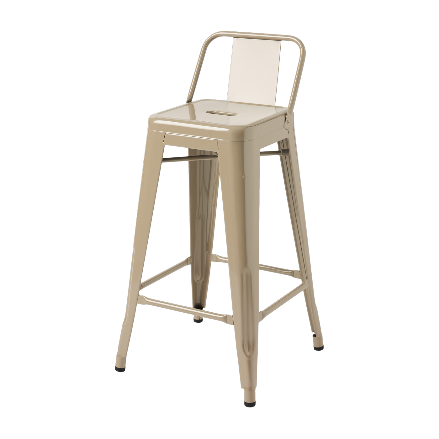 Chaise de bar en acier gris beige 65cm HPD65 - Tolix