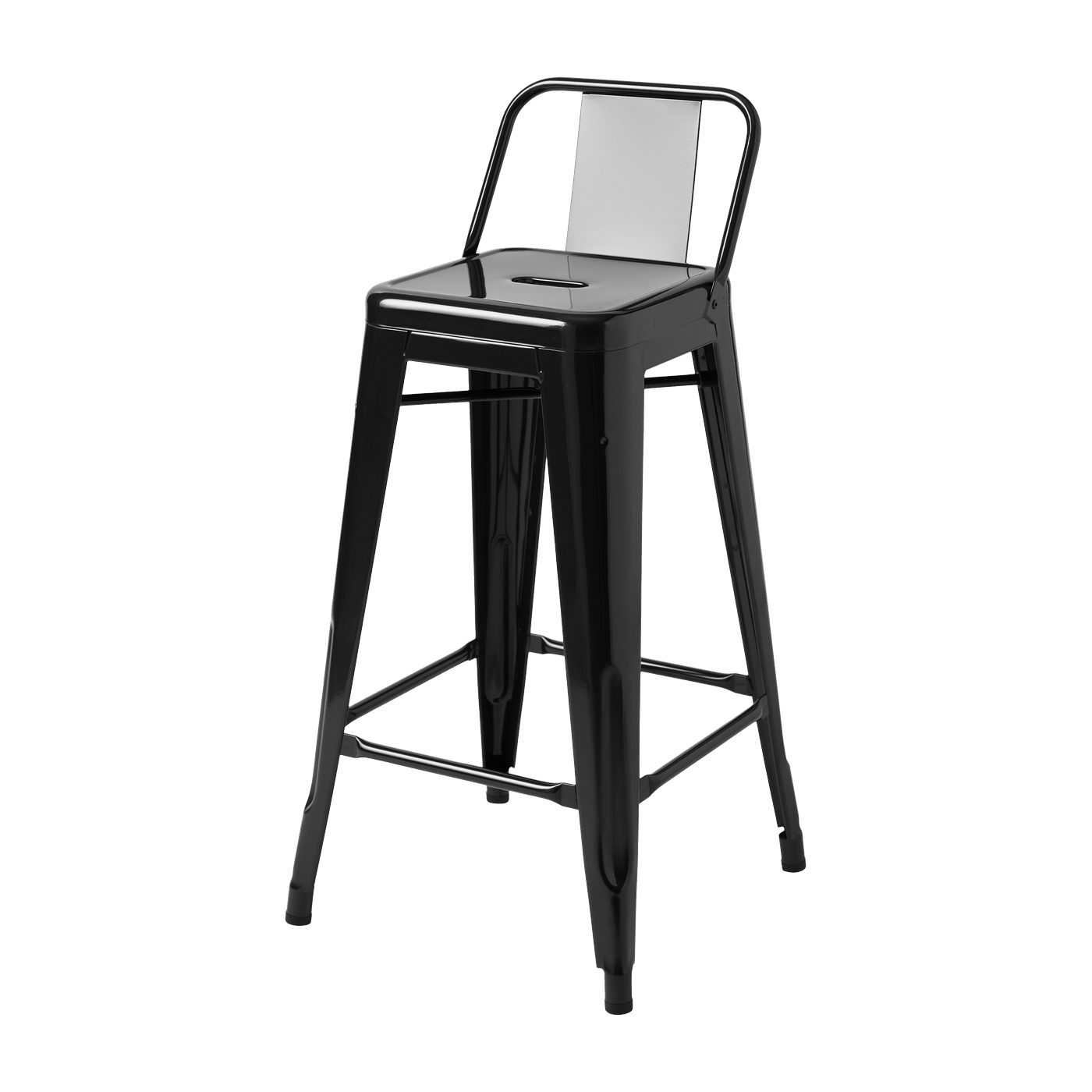 Chaise de bar en acier noir foncé 65cm HPD65 - Tolix