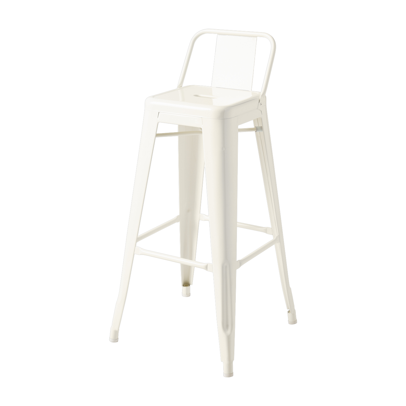 White pearl steel garden bar chair 75cm HPD 75 - Tolix