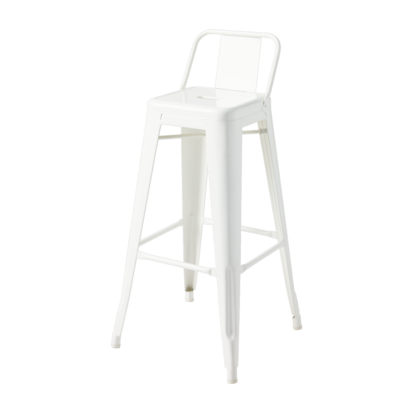 Pure white steel garden bar chair 75cm HPD 75 - Tolix