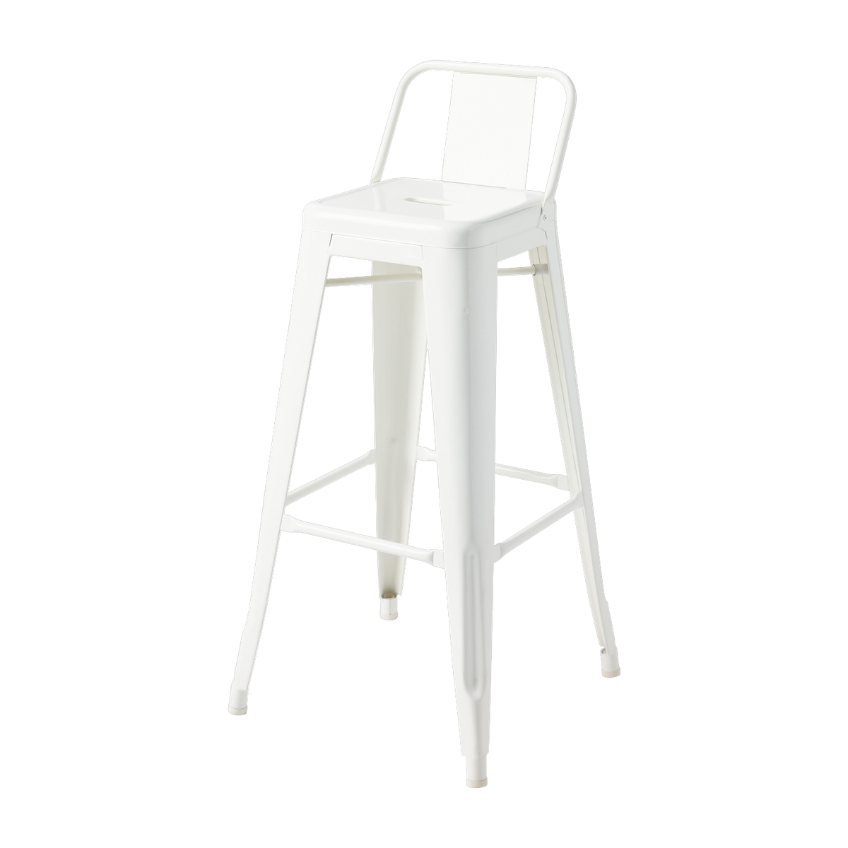 Chaise de bar en acier blanc pur 75cm HPD65 - Tolix