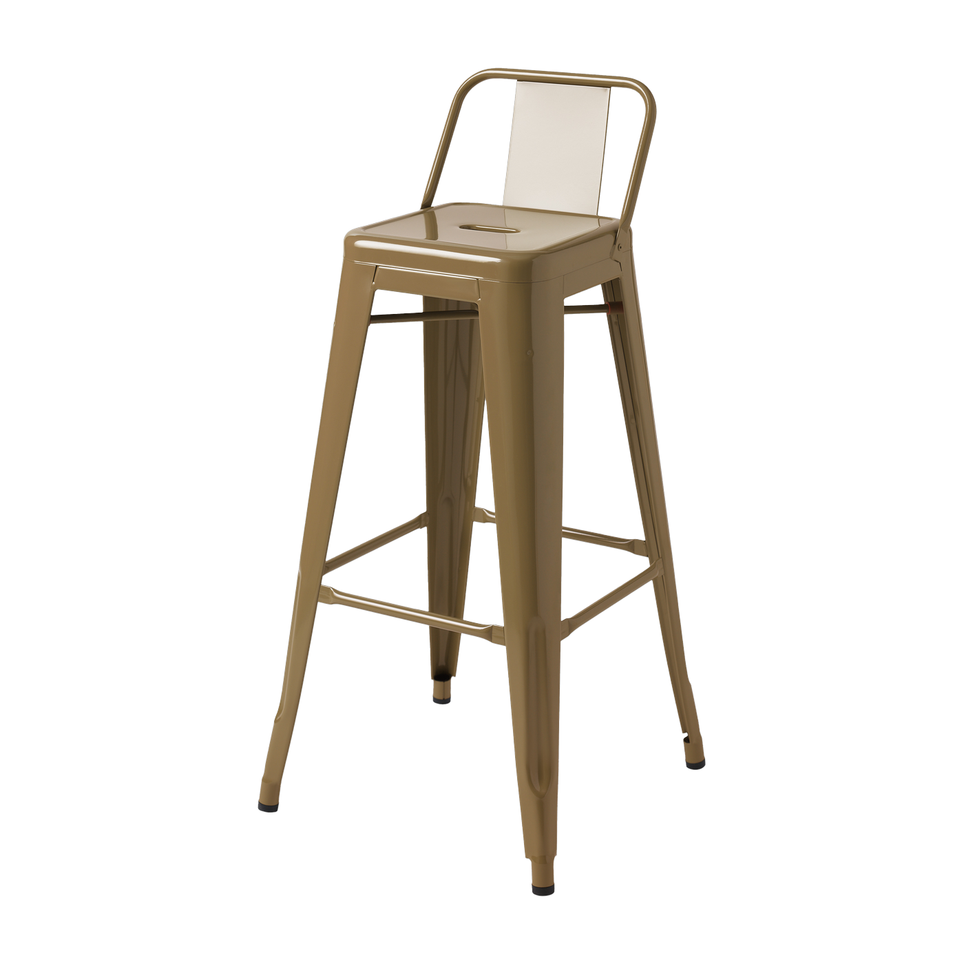Green brown steel garden bar chair 75cm HPD 75 - Tolix