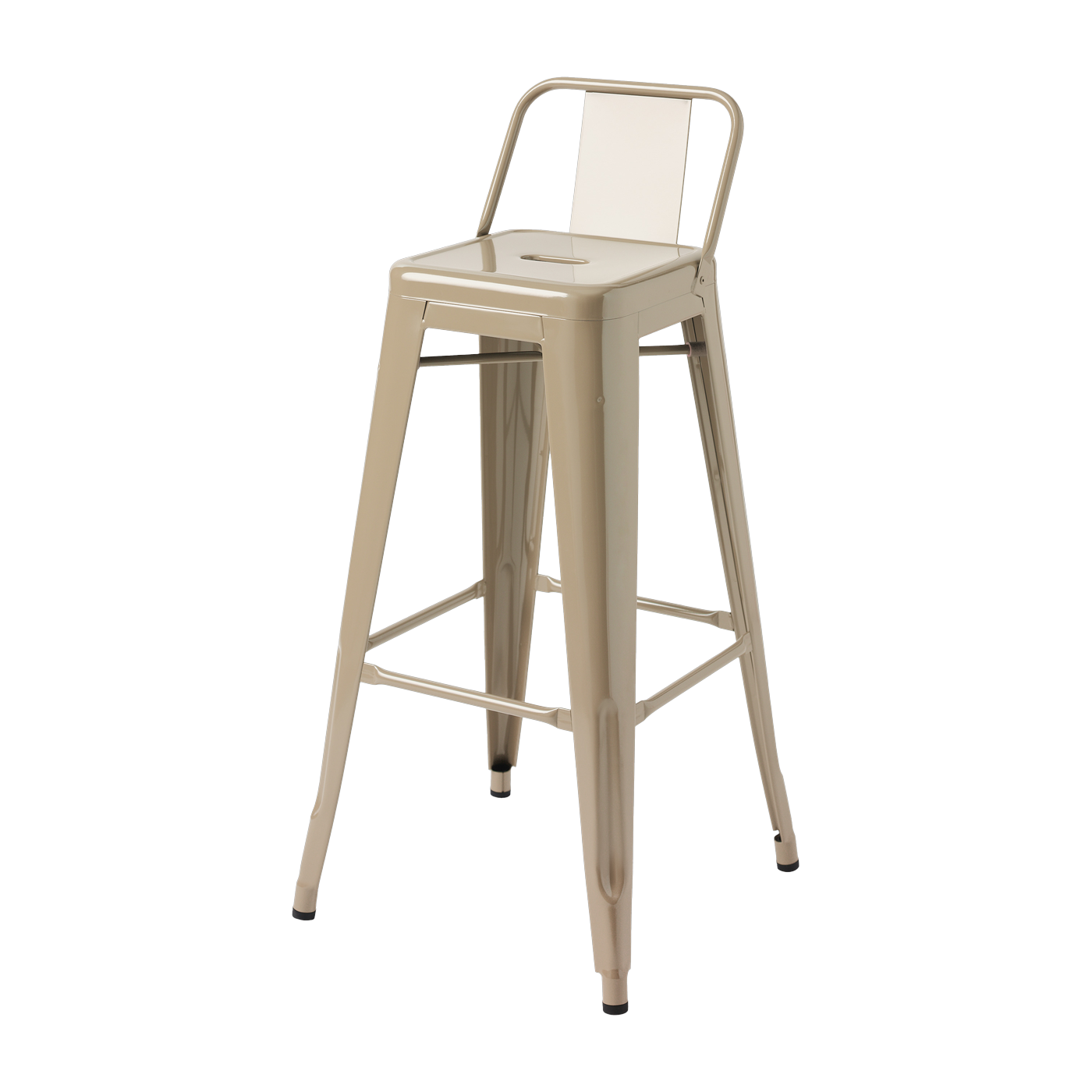 Grey-beige steel garden bar chair 75cm HPD 75 - Tolix