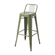 Chaise de bar de jardin en acier vert jonc 75cm HPD 75 - Tolix