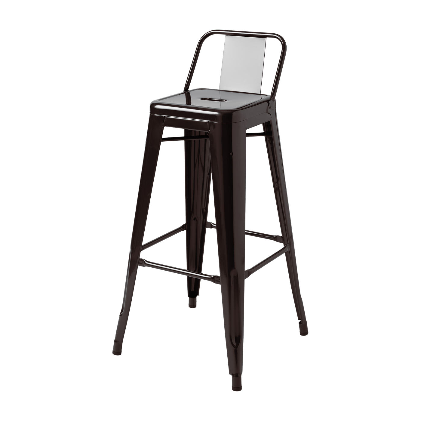Chaise de bar en acier brun noir 75cm HPD65 - Tolix