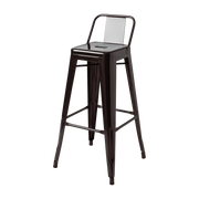 Chaise de bar en acier brun noir 75cm HPD65 - Tolix