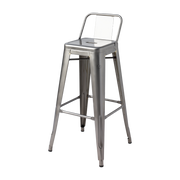 Chaise de bar en acier brut vernis 75cm HPD65 - Tolix