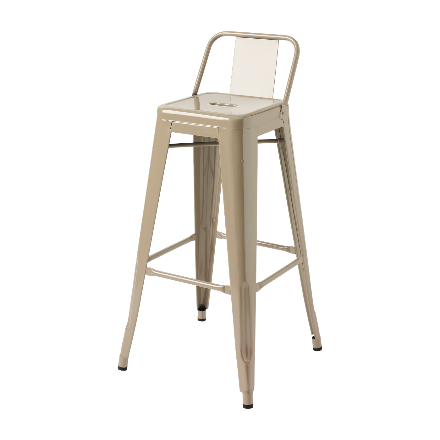 Chaise de bar en acier gris beige 75cm HPD65 - Tolix