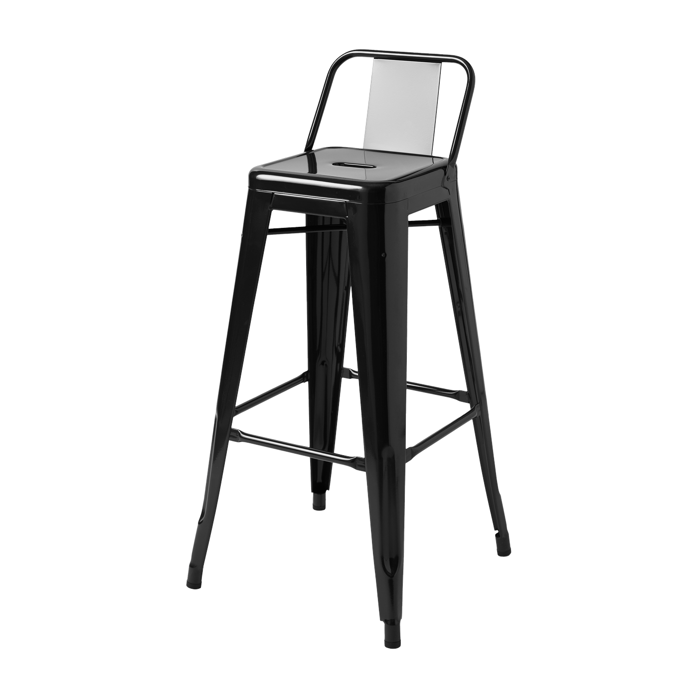 Chaise de bar en acier noir foncé 75cm HPD65 - Tolix