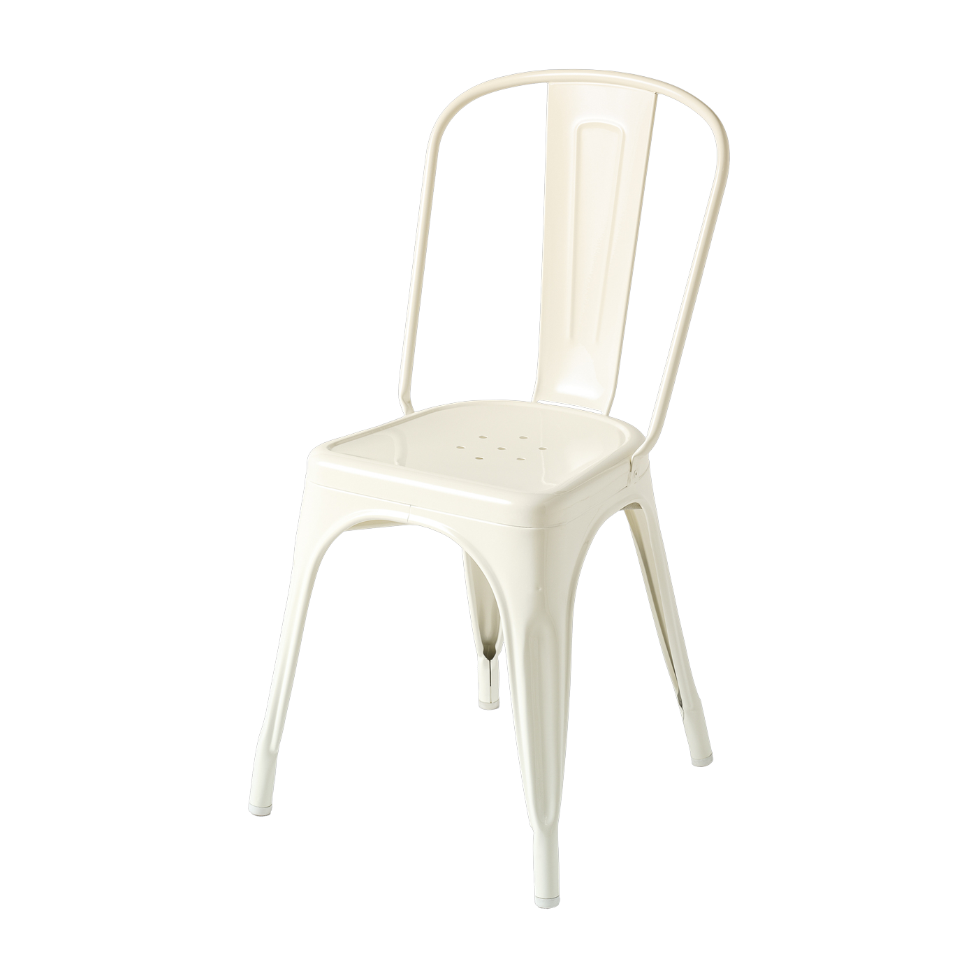 Chaise en acier blanc perlé A - Tolix