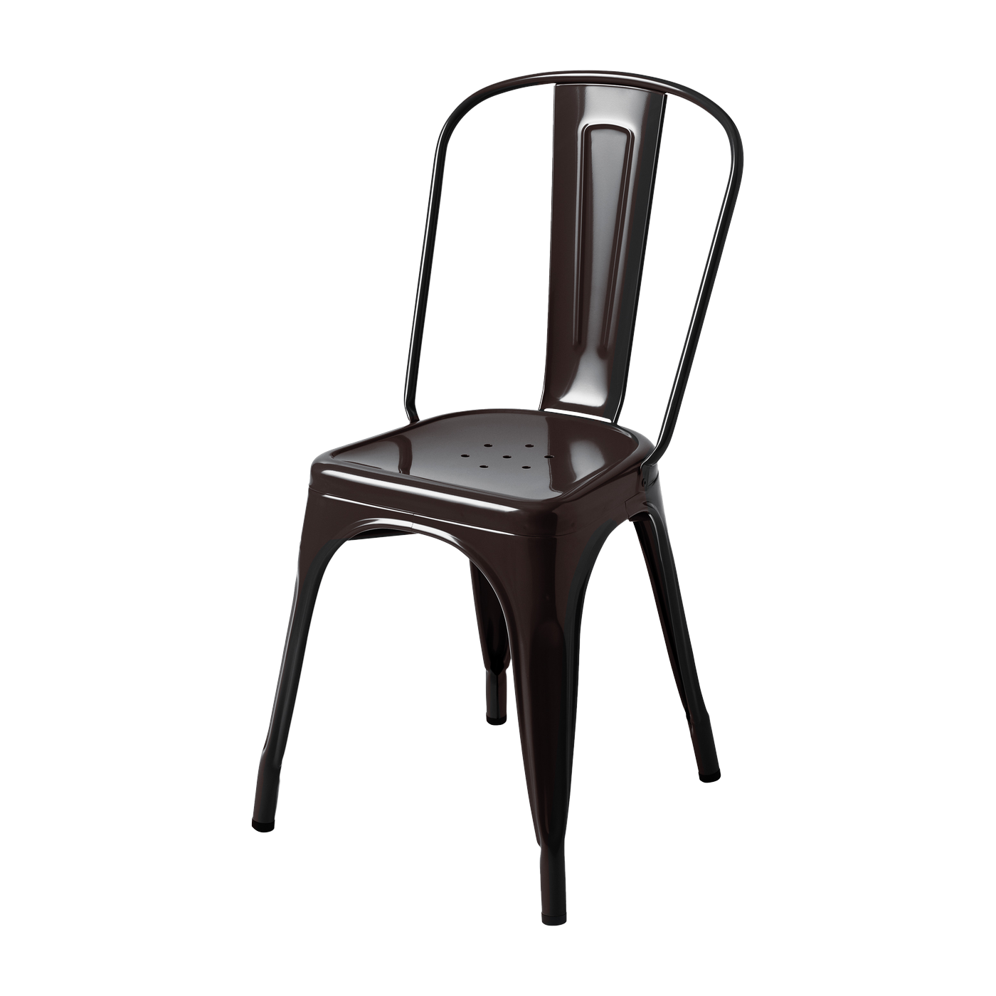 Chaise en acier brun noir A - Tolix