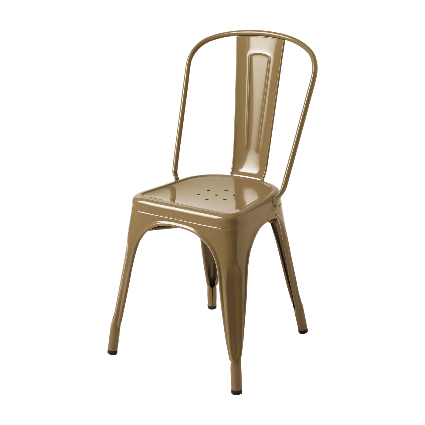 Chaise en acier brun vert A - Tolix