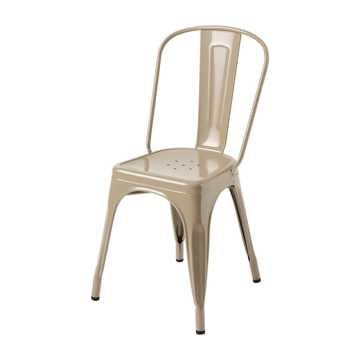Chaise en acier gris beige A - Tolix