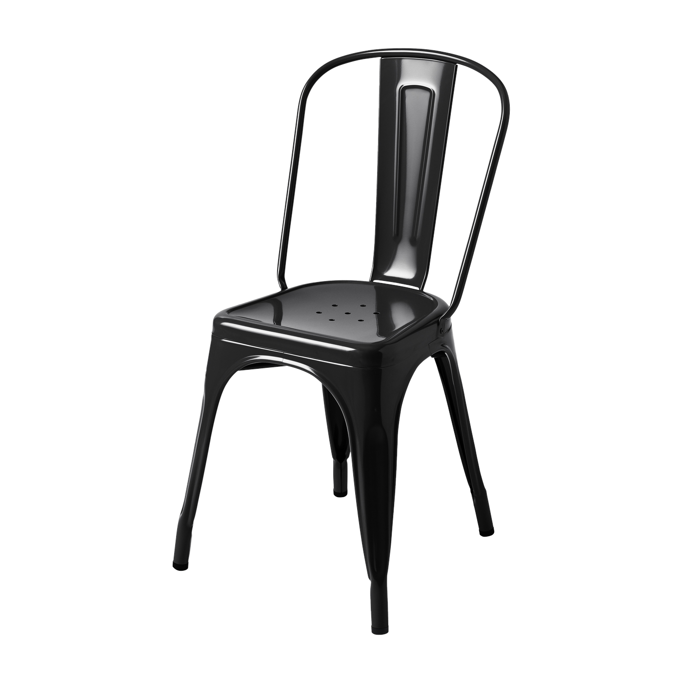 Chaise en acier noir foncé A - Tolix
