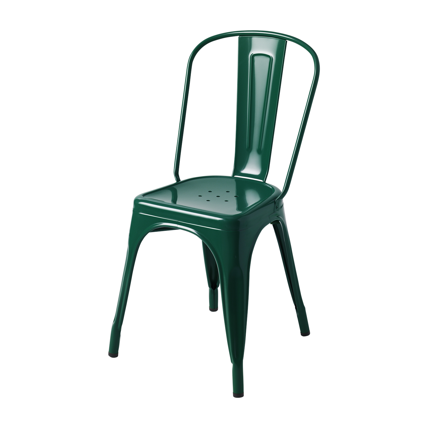 Chaise en acier vert mousse A - Tolix