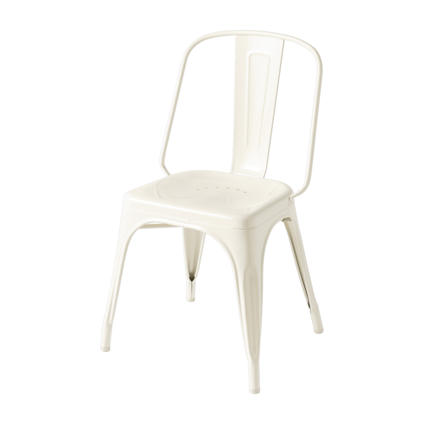 Chaise en acier blanc perlé AC - Tolix