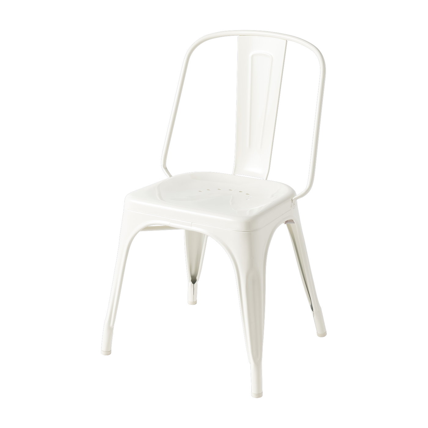 Chaise en acier blanc pur AC - Tolix