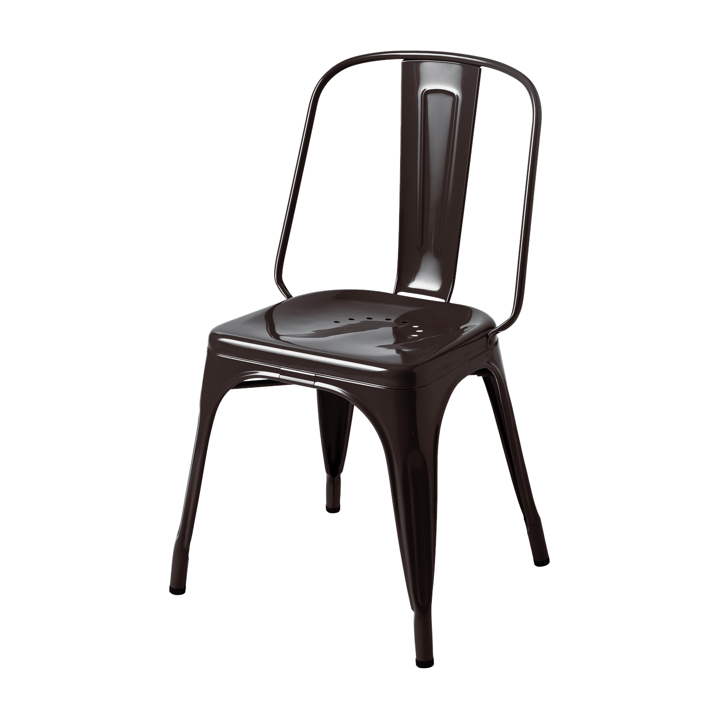 Chaise en acier brun noir AC - Tolix