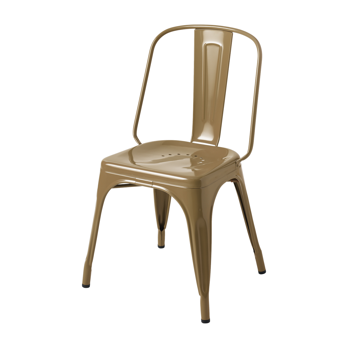 Chaise en acier brun vert AC - Tolix