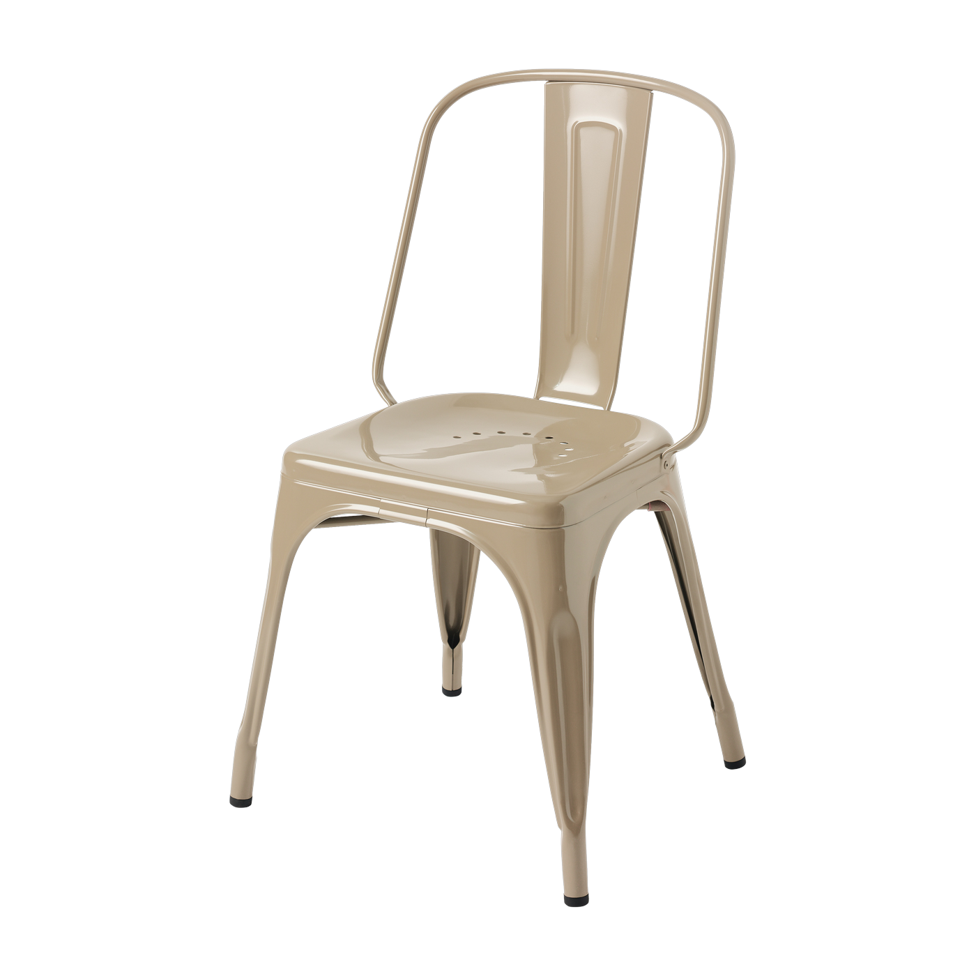 Chaise en acier gris beige AC - Tolix