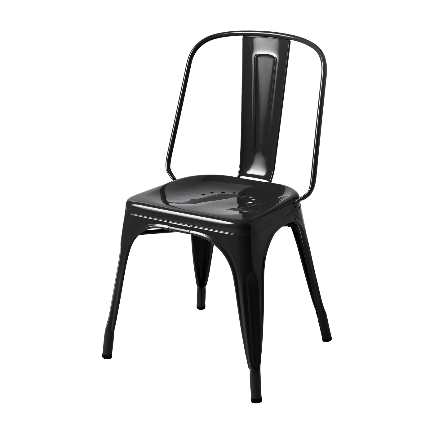 Chaise en acier noir foncé AC - Tolix
