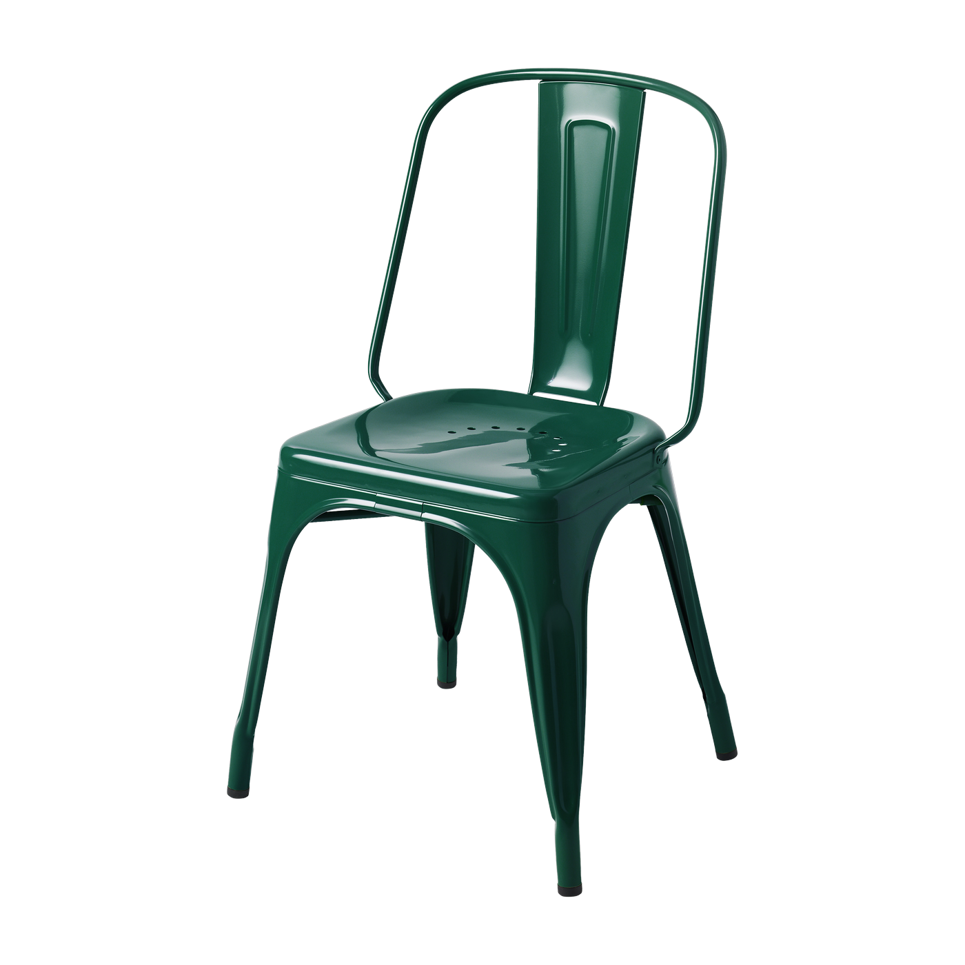 Chaise en acier vert mousse AC - Tolix