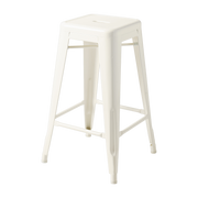 Taburete de bar de jardín de acero blanco perla 65cm H65 - Tolix