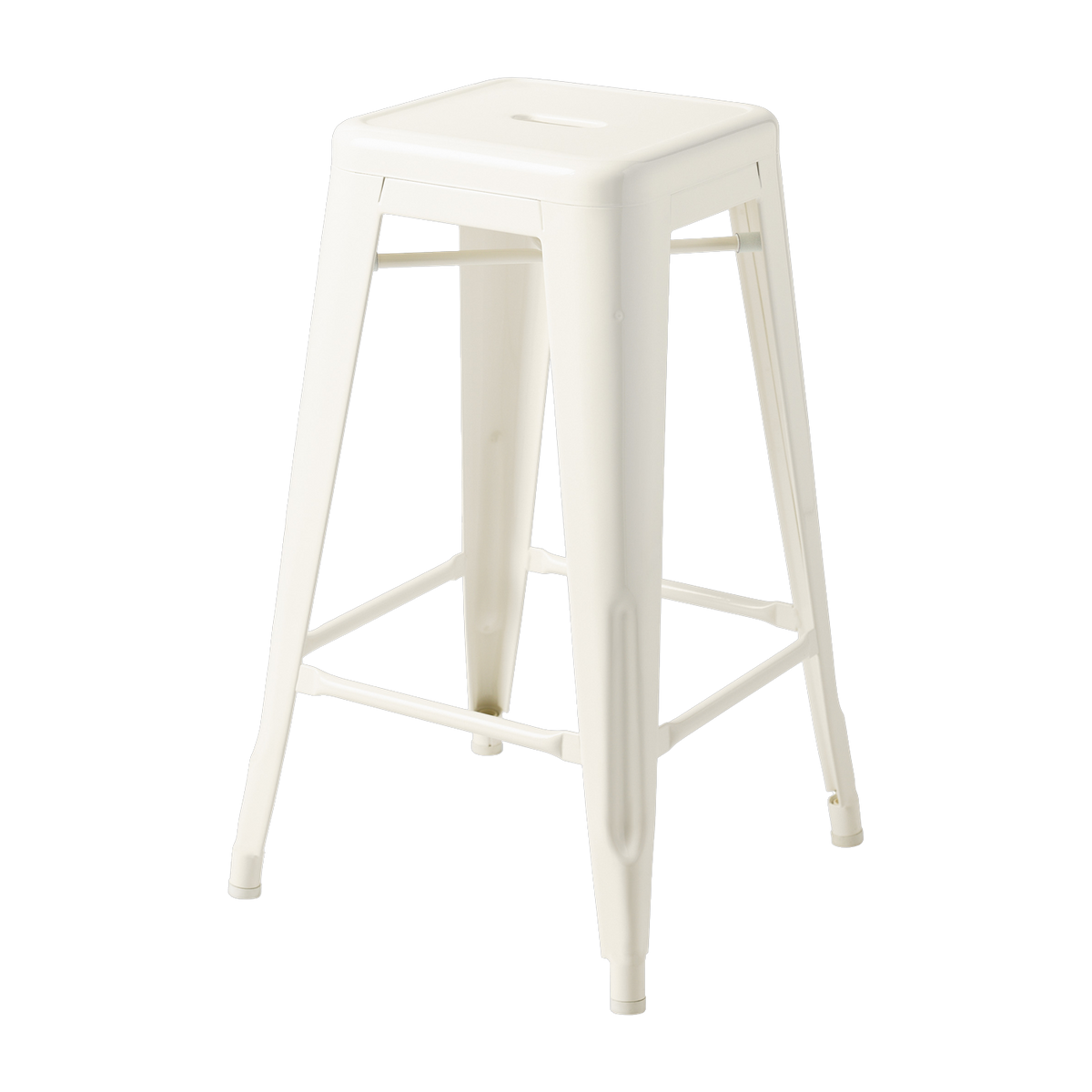 Tabouret en acier blanc perlé 65cm - Tolix