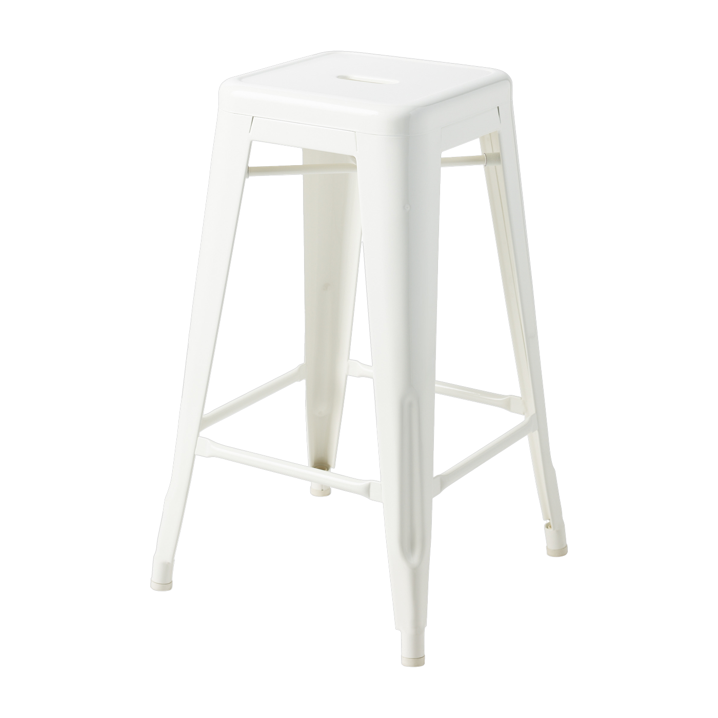 Taburete de bar de jardín de acero blanco puro 65cm H65 - Tolix