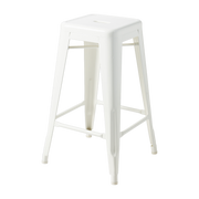 Garten-Barhocker aus reinweißem Stahl 65cm H65 -. Tolix