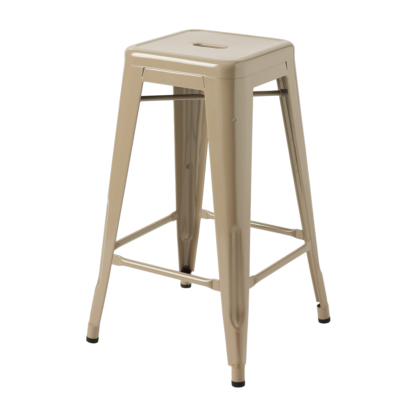 Tabouret de bar de jardin en acier gris beige 65cm H65 - Tolix