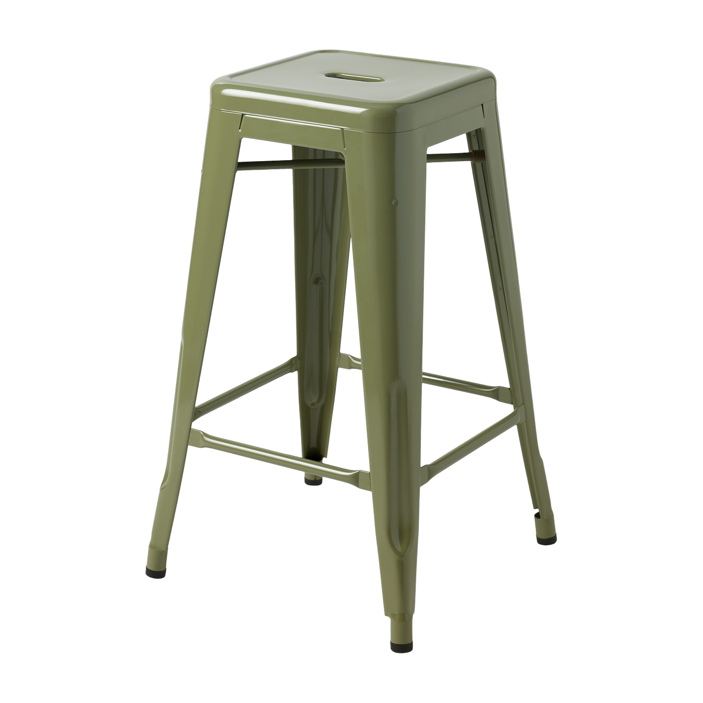 Tabouret de bar de jardin en acier vert jonc 65cm H65 - Tolix