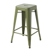 Tabouret de bar de jardin en acier vert jonc 65cm H65 - Tolix