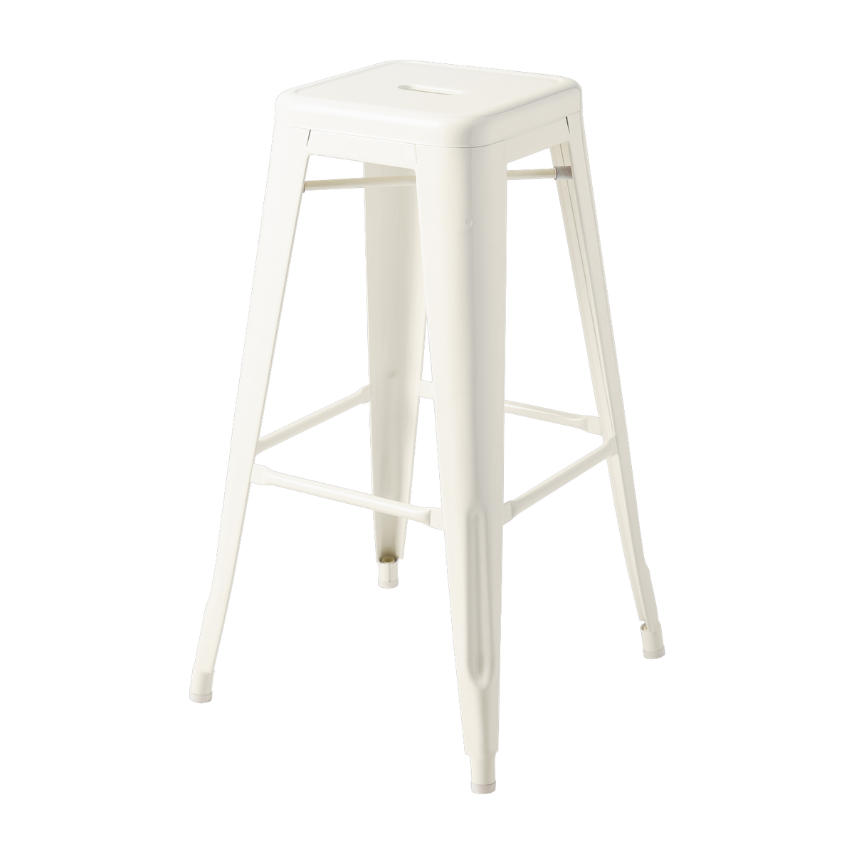 Tabouret en acier blanc perlé 75cm - Tolix