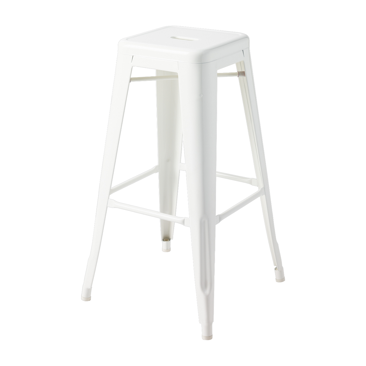 Tabouret en acier blanc pur 75cm - Tolix