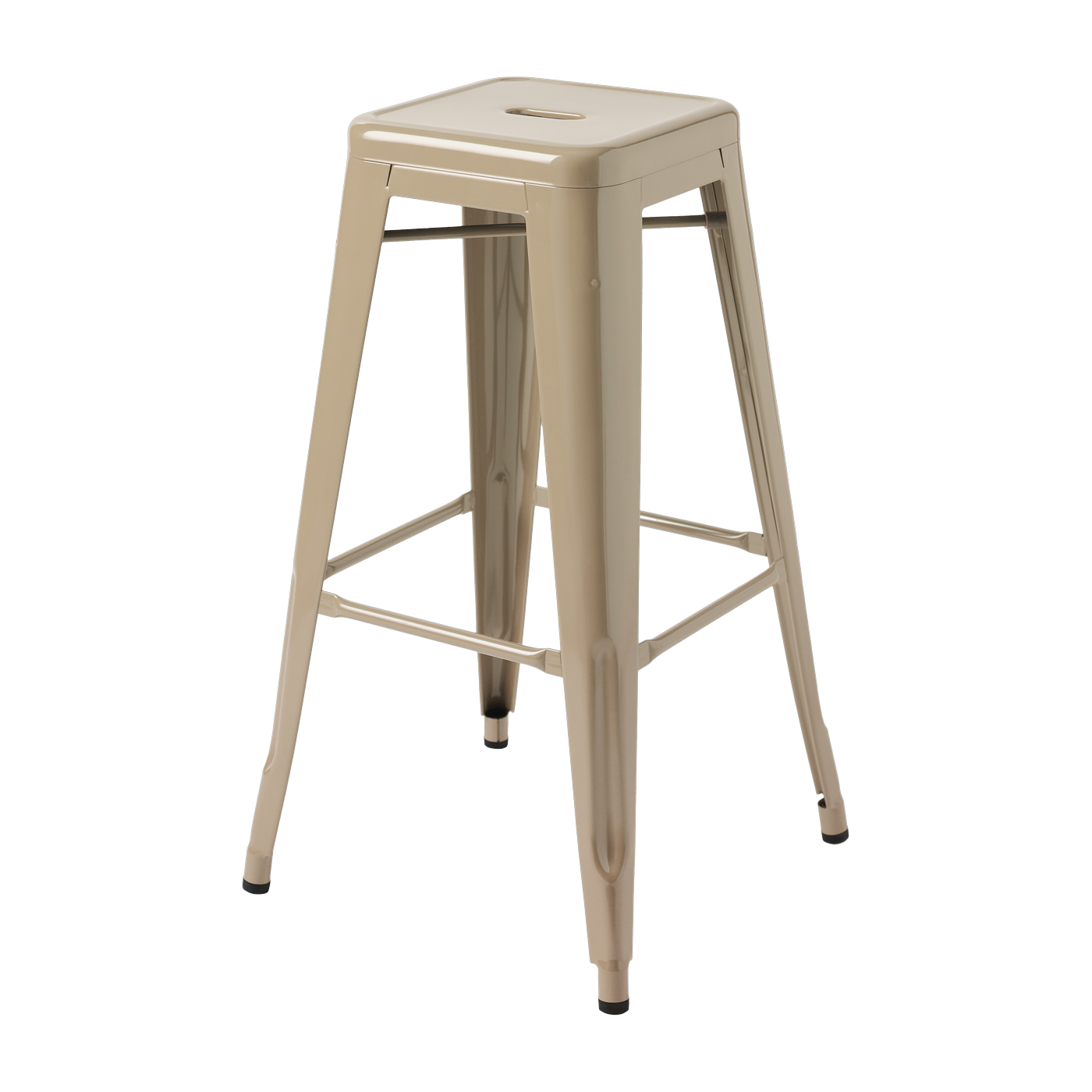 Tabouret de bar de jardin en acier gris beige 75cm H75 - Tolix