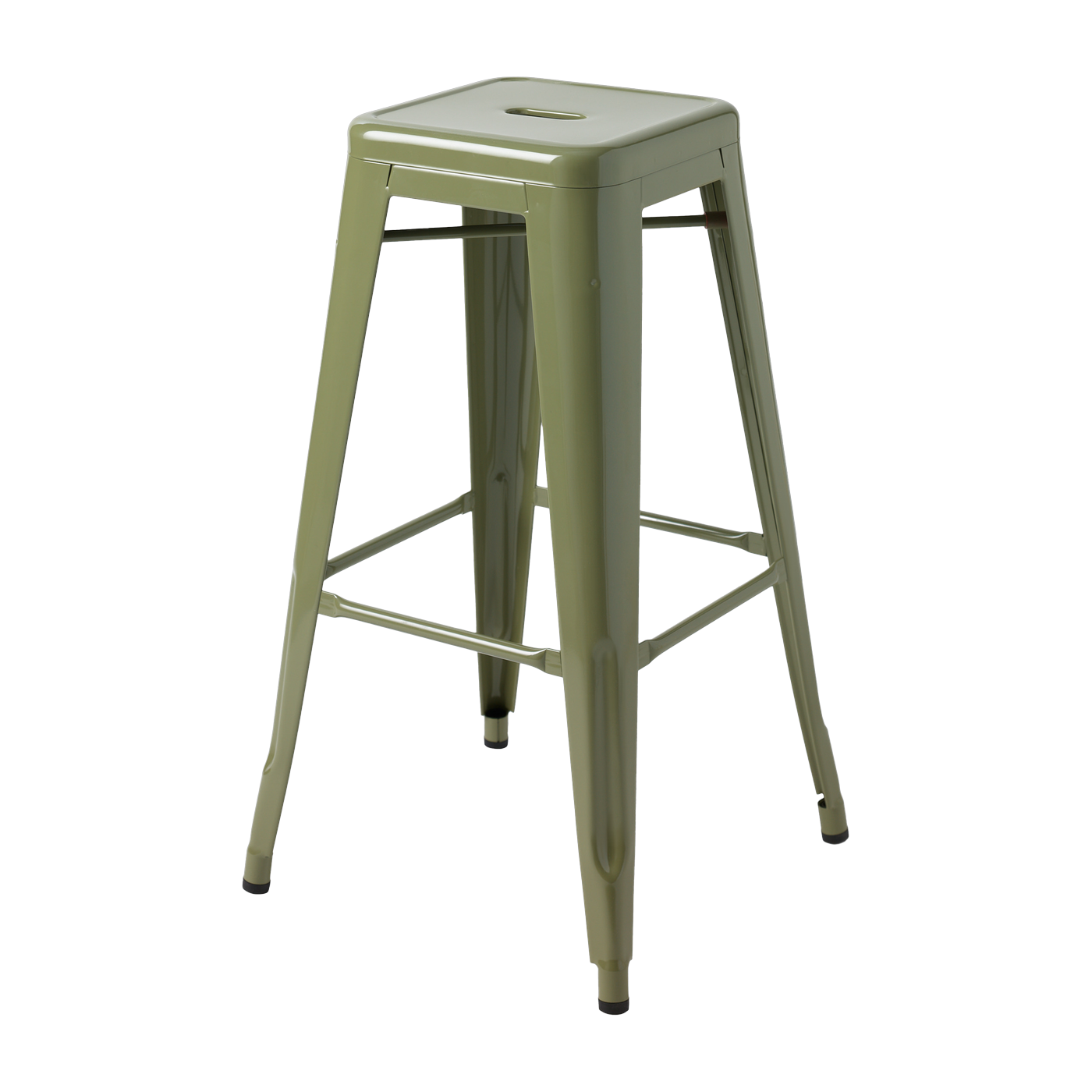 Tabouret de bar de jardin en acier vert jonc 75cm H75 - Tolix
