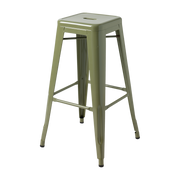 Tabouret de bar de jardin en acier vert jonc 75cm H75 - Tolix