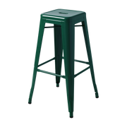 Tabouret de bar de jardin en acier vert mousse 75cm H75 - Tolix