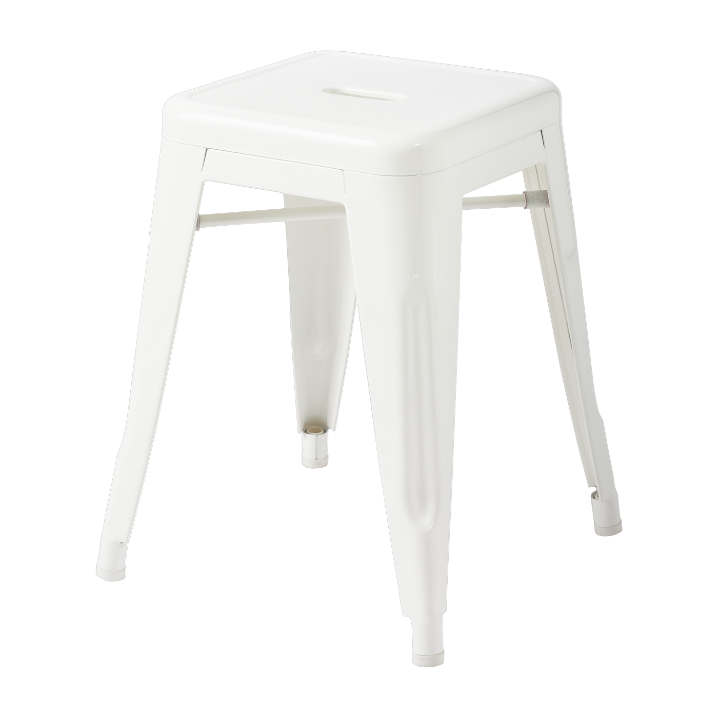 Tabouret de jardin en acier blanc pur 45cm H45 - Tolix