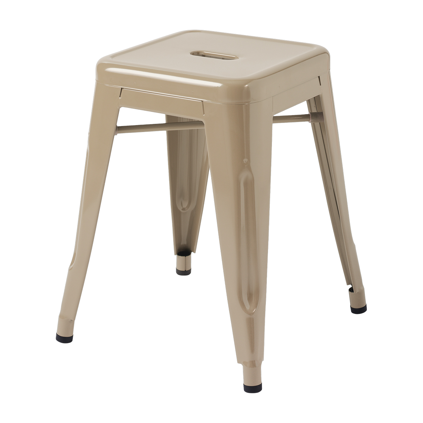 Tabouret de jardin en acier gris beige 45cm H45 - Tolix