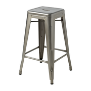 Unfinished varnished steel stool 65cm - Tolix